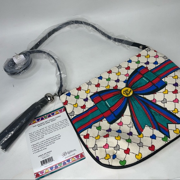 Brighton Love & Joy Pouch Crossbody Canvas Purse with Tassel NWT - Picture 8 of 8